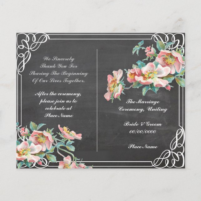 programme de mariage du tableau de bord floral (Devant)