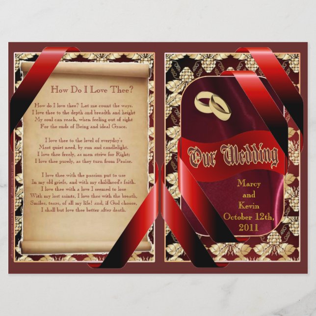 Programme de mariage élégant (Devant)