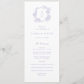 Programme de mariage élégant aux fleurs d'hortensi