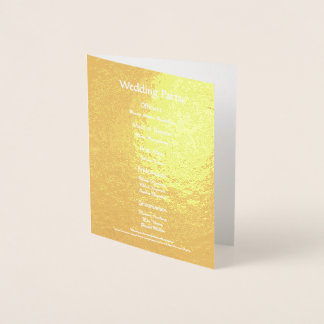 Programme de mariage élégant avec feuille d'or min