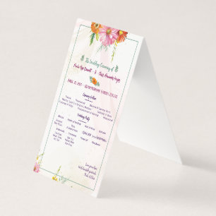 Programme de mariage élégant de jardin de fleurs s