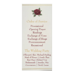 Programme de mariage élégant en bordeaux floral et