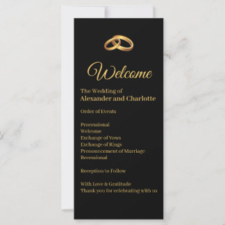 Programme de mariage élégant en or noir