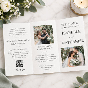 Programme de mariage élégant et mémorial En souv