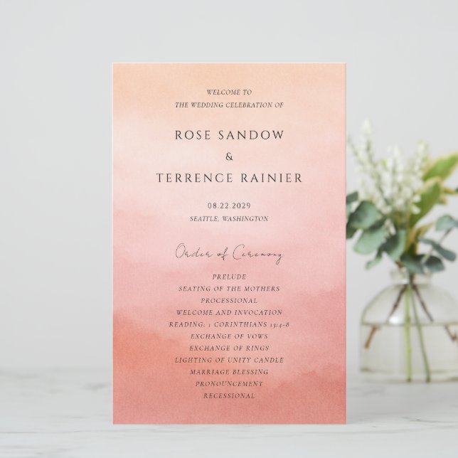 Programme de mariage élégant et moderne de style c (Debout devant)