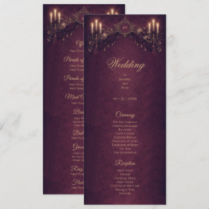 Programme de mariage élégant floral gothique Hallo