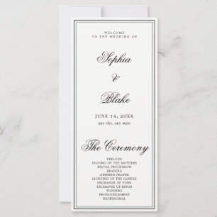 Programme de Mariage Élégant Minimaliste Blanc Cas