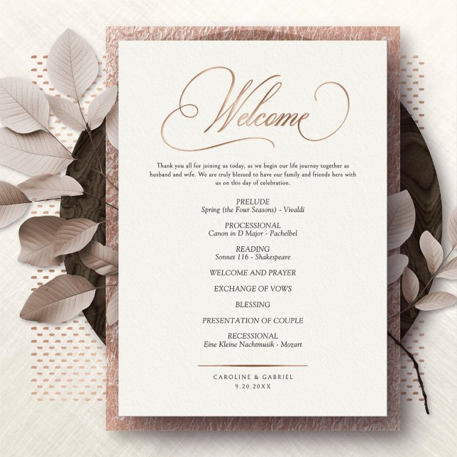 Programme de mariage en calligraphie de cérémonie  (Créateur téléchargé)
