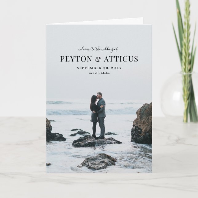 Programme de mariage en carte pliée Atmosphère (Devant)
