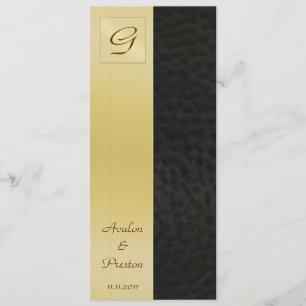 Programme de mariage en cuir noir Monogramme Invit