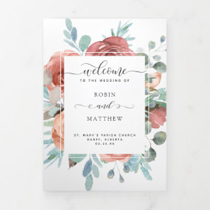 Programme de mariage et chronologie Aquarelle Flor