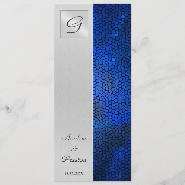 Programme de mariage et invitation en verre teinté (Devant)