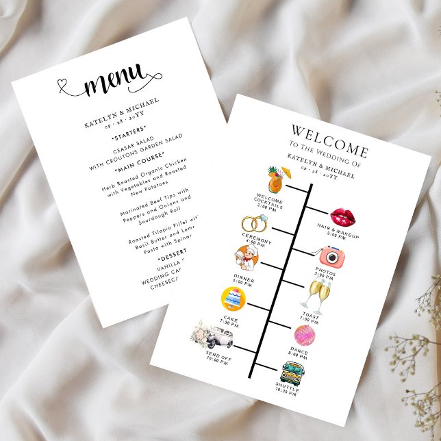 Programme de mariage et menu de mariage (Créateur téléchargé)