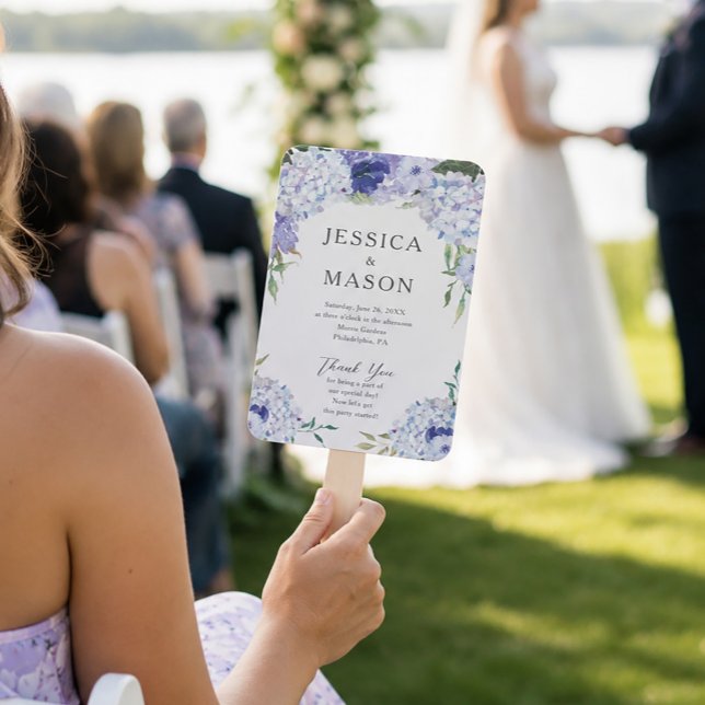 Programme de mariage éventail Hydrangea Bleu (Créateur téléchargé)
