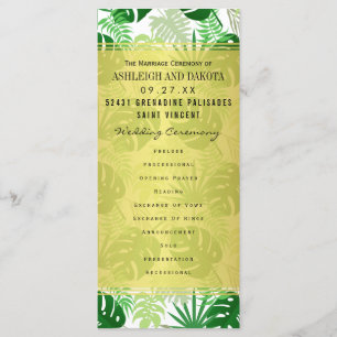 Programme de mariage   Exotic Green Feuilles tropi