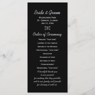 Programme de mariage Fireworks