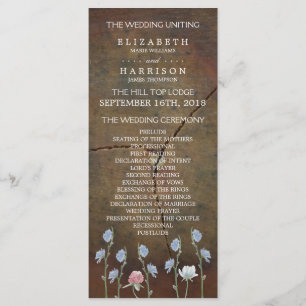 Programme de mariage fleur sauvage en chêne