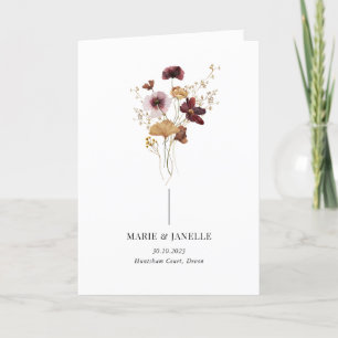 Programme de mariage Fleur sauvage moderne Boho Bo