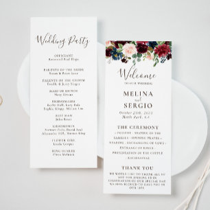 Programme de mariage Fleurs Classiques