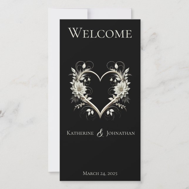 Programme de mariage - Fleurs modernes avec un coe (Devant)