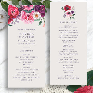 Programme de mariage floral audacieux