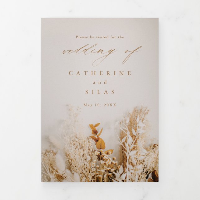 Programme de mariage floral bohème (Page de couverture)