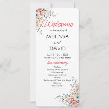 Programme de mariage floral élégant