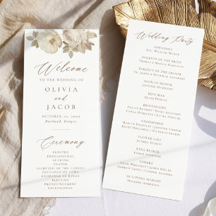 Programme de mariage floral élégant et vintage
