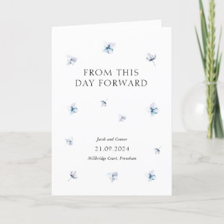 Programme de mariage floral moderne Blue Hydrangea