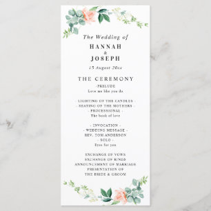 programme de mariage floral pêche