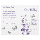 Programme de mariage floral pour papillon d'argent