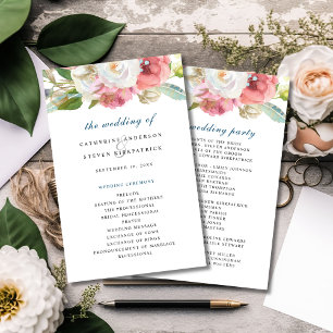 Programme de mariage floral romantique Boho Waterc