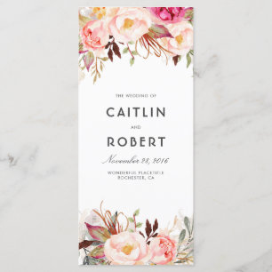 Programme de mariage floral rose vif