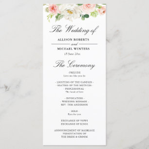 programme de mariage floral rose vif
