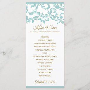 Programme de Mariage Florissant - Turquoise et Or 