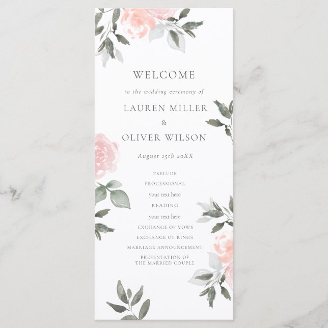 Programme de mariage Garden Blooms (Devant)