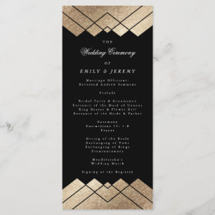 Programme de mariage Géométrique Black Gold Gatsby