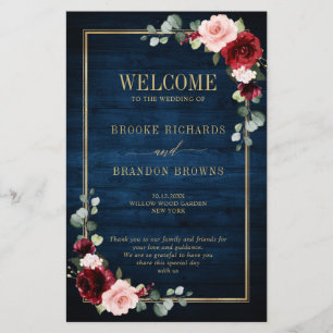 Programme de mariage géométrique Blush de la marin