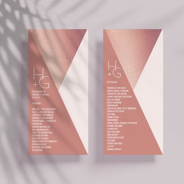 Programme de mariage géométrique minimaliste moder (Créateur téléchargé)