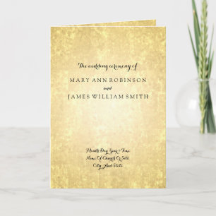 Programme de mariage Gold Foil Look Stars Confetti