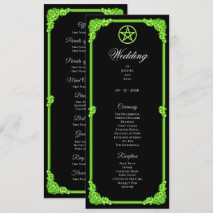 Programme de mariage gothique à l'éclat vert sorci