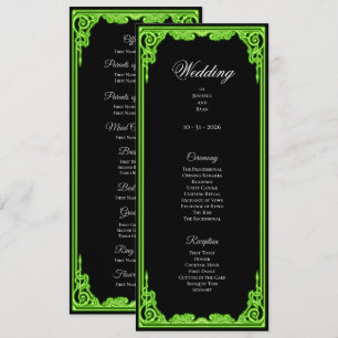 Programme de mariage gothique à lueur verte ensorc