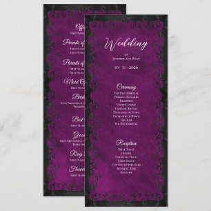 Programme de mariage gothique violet élégant