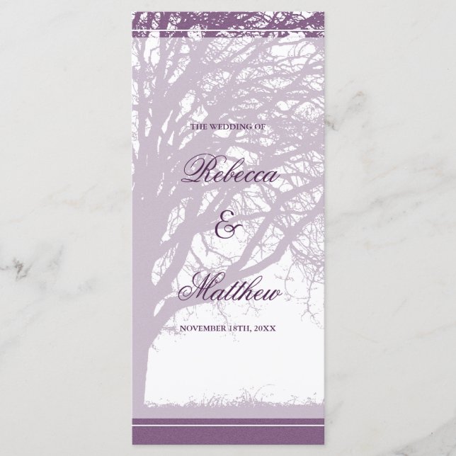 Programme de mariage hivernal de chêne pourpre (Devant)