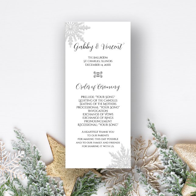 Programme de mariage hivernal de Flambeau blanc (Créateur téléchargé)