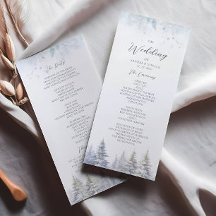 Programme de mariage hivernal sous les pins