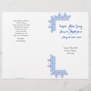 Programme de mariage juif bleu