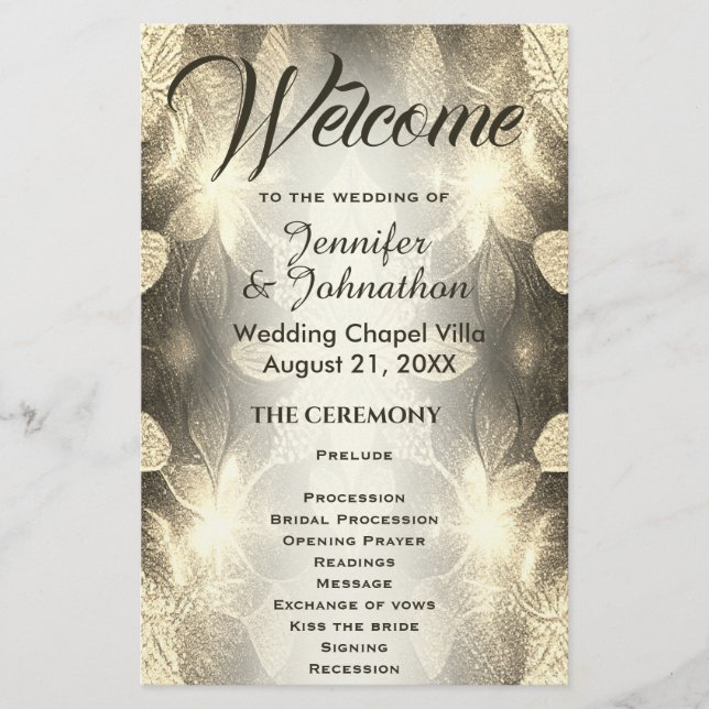 Programme de mariage | Look Gold Leaf (Devant)