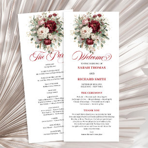 Programme de mariage Luxe Blush Burgundy Gold