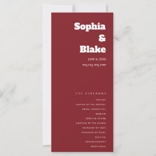 Programme de Mariage Merlot Minimaliste Simple